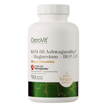 OstroVit KSM-66 Ashwagandha® + Magnesio + B6 P-5-P VEGE 90 cápsulas