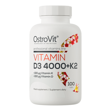 OstroVit Vitamina D3 4000 UI + K2 100 comprimidos