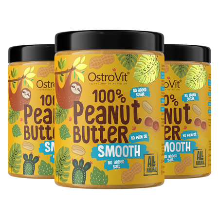 OstroVit 100% Crema de Cacahuete 3 x 1000 g
