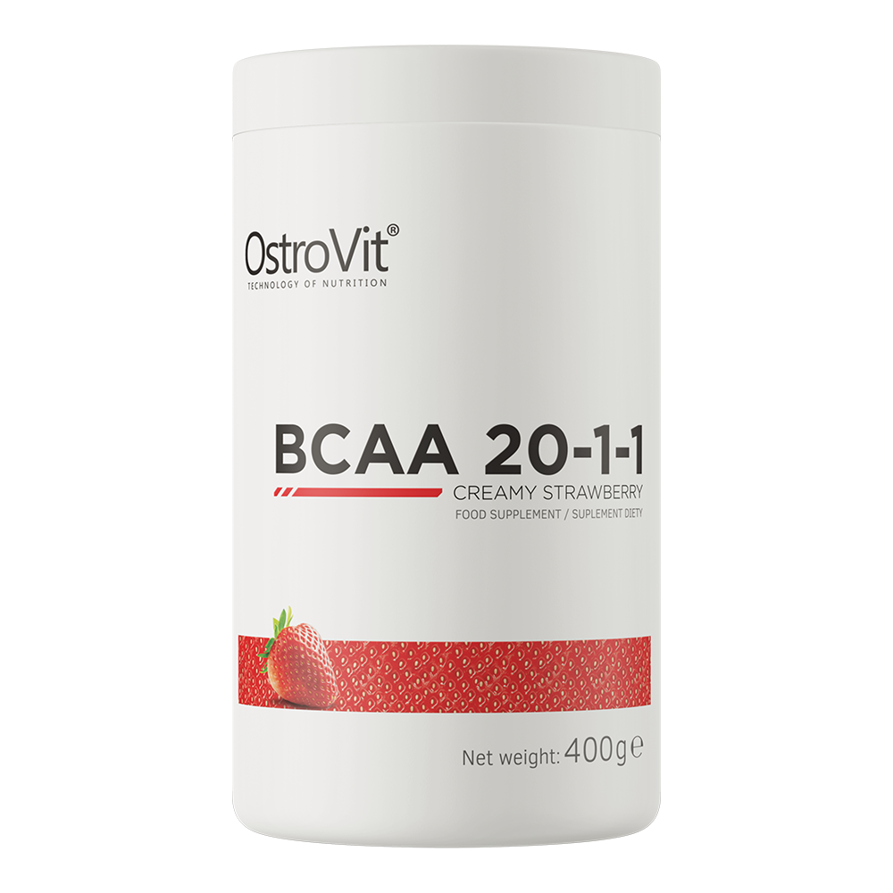 OstroVit BCAA 20-1-1 400 g sabor fresa crema