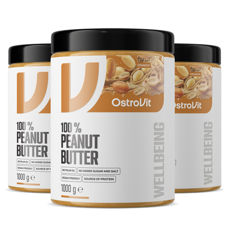 OstroVit 100% Crema de Cacahuete 3 x 1000 g