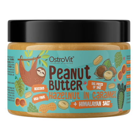 OstroVit Crema de Cacahuete + Avellanas Caramelizadas + Sal del Himalaya 500 g