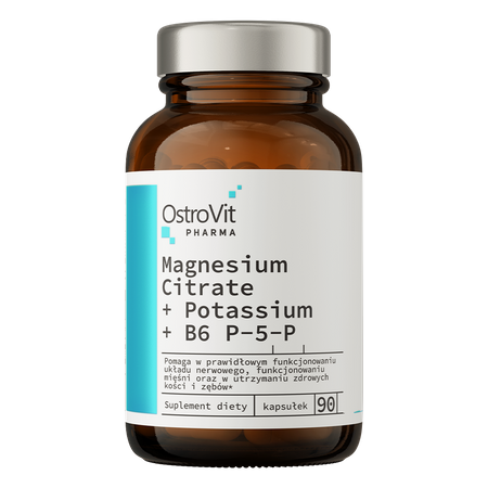 OstroVit Pharma Citrato de Magnesio + Potasio + B6 P-5-P 90 cápsulas