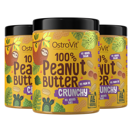 OstroVit 100% Crema de Cacahuete 3 x 1000 g