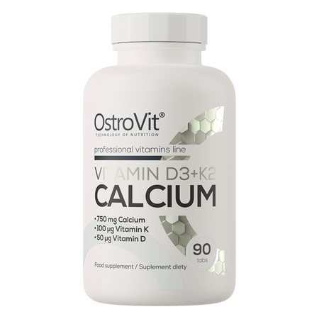 OstroVit Vitamina D3 + K2 + Calcio 90 comprimidos