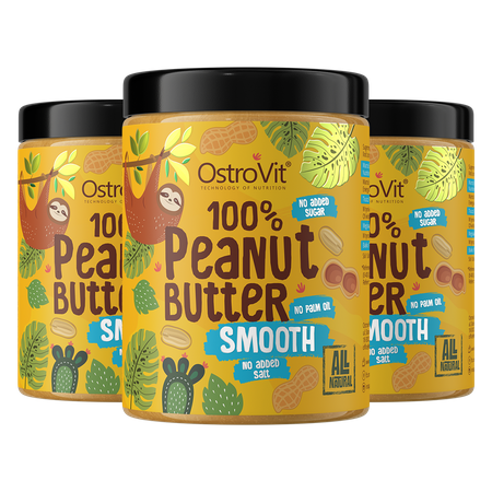 OstroVit 100% Crema de Cacahuete 3 x 1000 g