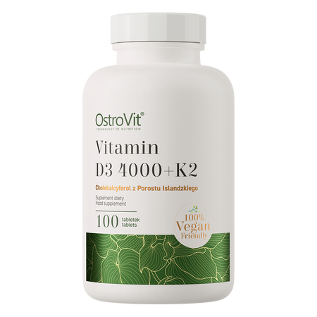 OstroVit Vitamina D3 4000 UI + K2 VEGE 100 comprimidos