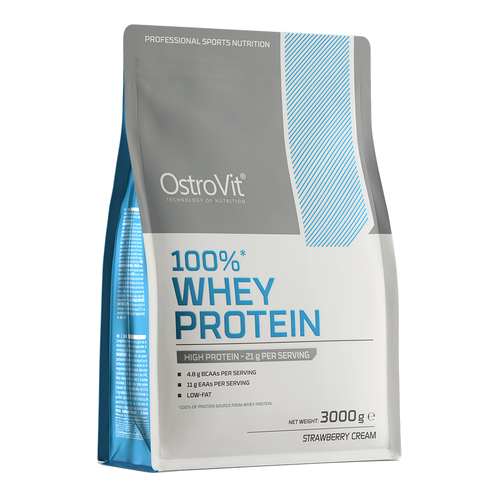 OstroVit 100% Whey Protein 3000 g con sabor a fresa cremosa