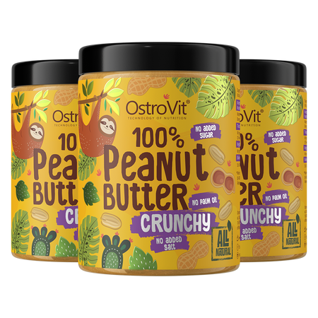 OstroVit 100% Crema de Cacahuete 3 x 1000 g