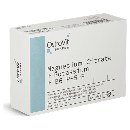 OstroVit Pharma Citrato de Magnesio + Potasio + B6 P-5-P 60 cápsulas