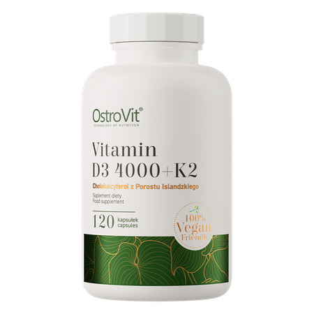 OstroVit Vitamina D3 4000 UI + K2 VEGE 120 cápsulas