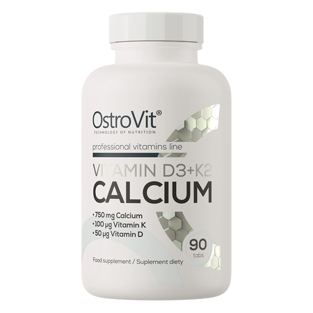 OstroVit Vitamina D3 + K2 + Calcio 90 comprimidos