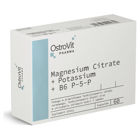 OstroVit Pharma Citrato de Magnesio + Potasio + B6 P-5-P 60 cápsulas